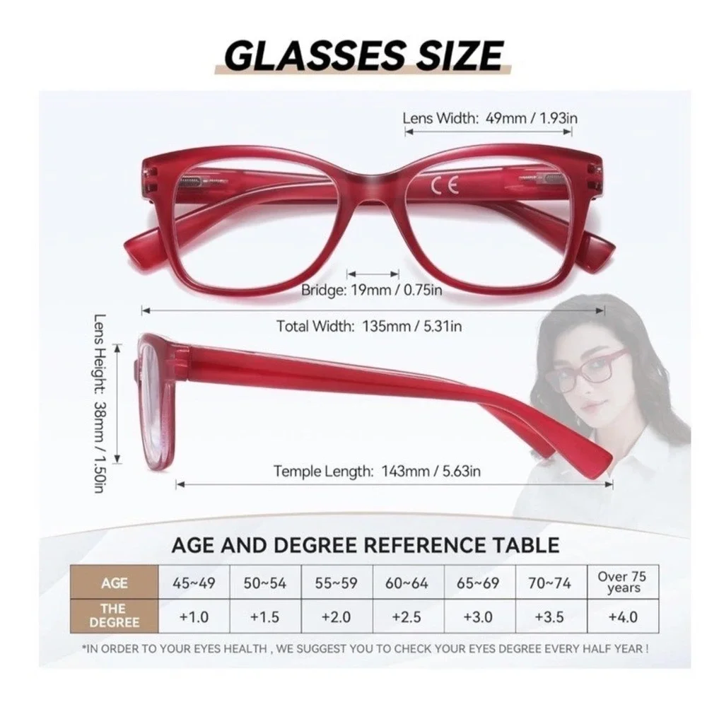 New Blue Lite Blocking Reading Glasses 4 Pack Spring Hinge Fashion Readers +3.25